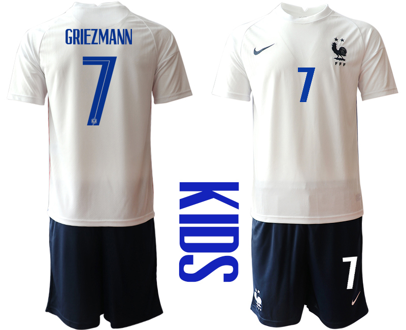 2021 France away Youth #7 soccer jerseys